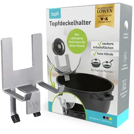 topfi topfi® Topfdeckelhalter für Töpfe & Pfannen aus 'Die Höhle der Löwen' | Der Küchenhelfer für eine freie & saubere Arbeitsfläche, lässt das Wasser einfach in den Topf zurücktropfen