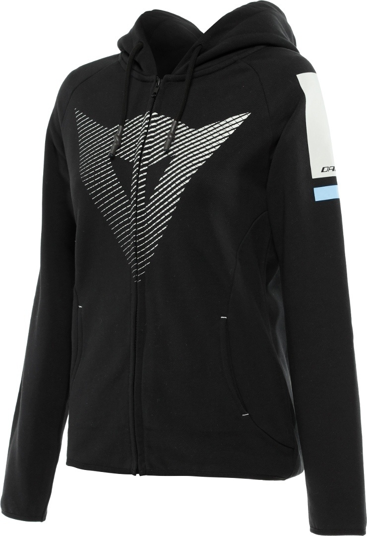 Dainese Fade Full-Zip Dames Hoodie, zwart-grijs-blauw, 2XL Voorvrouw