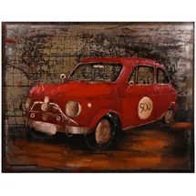 Harms Import Garden Pleasure Wandbild 3D rotes Auto, Metall