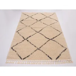 Hochflor-Teppich "Donna" Gr. 2, schwarz (creme, schwarz), B:68cm H:30mm L:140cm, Kunstfaser, GALLERY M BRANDED BY MUSTERRING, Teppiche, Wohnzimmer