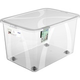 Rotho Aufbewahrungsbox Lona mit Rollen und Deckel 50 L transparent