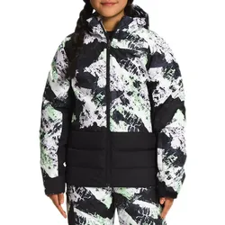 THE NORTH FACE Pallie Daunen-Jacke Winter-Jacke für Mädchen mit DWR-Beschichtung Schnee-Jacke im Allover-Print NF0A7UN599D Schwarz/Grün/Weiß - XS