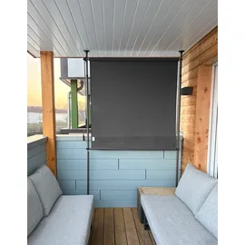 Garden Pleasure Garten-Paravent 150 x 316 cm grau Aluminium