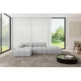 altdecor Ecksofa modulares Sofa Lizur-L1 - 285x160x70 cm Hellgrau Bouclé