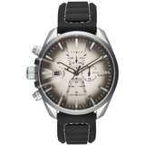 Diesel Herrenuhr Ms9 Chrono, QuarzChronographenwerk, 47 mm Silbernes Edelstahlgehäuse mit Silikonarmband, DZ4483