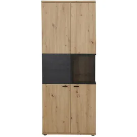 Hela Vitrine Atlanta 80 x 40 x 197 cm Braun