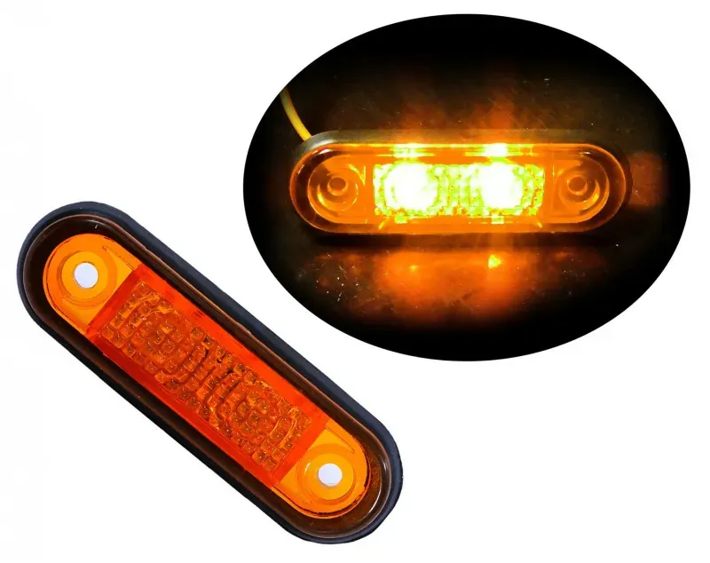 ORANGE LED-Seitenmarkierungsleuchte für Kleinbus, Pritschenwagen, Lkw, Anhänger, Bus – 75 mm × 22 mm – 12 V