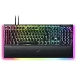 Razer BlackWidow V4 Pro (Green Switch) – Mechanische Gaming-Tastatur (Klickende mechanische Schalter, Befehlsrad und 8 dedizierte Makro-Tasten, Multifunktionsrolle, Handgelenkauflage) UK-Layout,