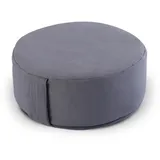 Yogakissen Bodenkissen rund H 14xø31 cm mit Buchweizenschalen Meditationskissen Sportkissen : grau - coolgray