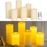 12er-Set LED-Echtwachskerzen mit Fernbedienung – dimmbar, flackernder Effekt, verschiedene Grössen, batteriebetrieben für stimmungsvolle Beleuchtung