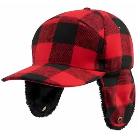 Brandit Textil Lumberjack Winterkappe Rot/Schwarz