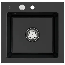Villeroy & Boch Subway 50 S flat mittig Pure Black Excenterbetätigung 490 x 475 mm