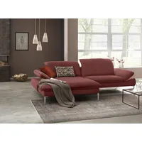 W.Schillig Ecksofa »enjoy&MORE«, mit Sitztiefenverstellung, Füße Chrom glänzend, Breite 294 cm rot