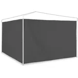 Relaxdays Seitenteile für Pavillon, 2er Set, HxB: 2x3 m, Seitenwände ohne Fenster, wasserdicht, PE-Kunststoff, grau