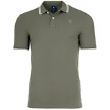 G-Star Poloshirt - Dunda Slim Stripe Polo, Knopfleiste, Bio-Baumwolle Grün M
