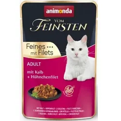 Katzen - Nassfutter ANIMONDA Vom Feinsten Filets Adult, Kalb + Hühnchenfilet, 85 g