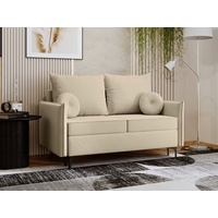 MIRJAN24 Schlafsofa Leon Small, mit Bettkasten und Schlaffunktion, Metallfüße, Kissen-Set, Bonellfeder beige