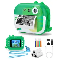 Kinderkamera Sofortbildkamera,Dinosaurier Kinderkamera Spielzeug mit 1080P HD Video,2,4 Zoll Digitalkamera Kinder,Digitalkamera für Kinder mit Druckpapier 32G TF Karte für Mädchen Jungen,Weihnachten G