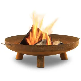 BBQ-Toro Feuerschale Ø 80 cm, Rostoptik, Outdoor Dreibein Feuerstelle für Garten, und Terrasse | BBQ-Toro