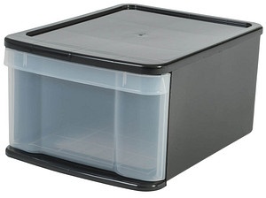 IRIS Ohyama Aufbewahrungsbox 20,0 l transparent, schwarz 32,0 x 41,0 x 21,5 cm