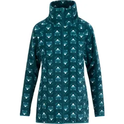 Blutsgeschwister Extra Layer Fleecemantel Damen in stylish and chic flower, Größe L - blau