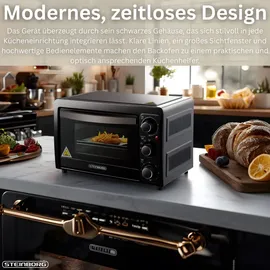 Steinborg Mini Backofen 15 Liter Schwarz