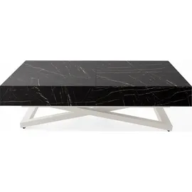 WFL GROUP Cavetta Schwarz Marmor 120-200 x 80 x 27-76 cm