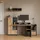 livinity® Lorena PC-SCHRANK 28,5 x 72 x 0 cm Anthrazit/Goldkraft Eiche