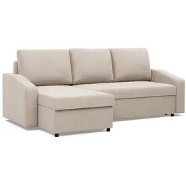 mebligo Ecksofa mit Schlaffunktion, Beige - Beige