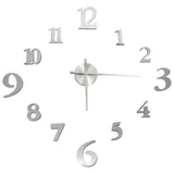 vidaXL 3D-Wanduhr 100,0 cm NA silber