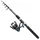 DAM Full Tech Tele Spinning Combo, Süßwasserangler Angelrute Rolle Hecht Barsch Zander Mehr, Starkes Leichtgewicht Vielseitig, Schwarz Grau, 2.40m Mäßig schnelle Rute, 3000er Rolle