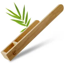 ECENCE Handtuchhalter Holz ohne Bohren Handtuchstange Badetuchhalter Bambus, Natur