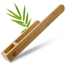 ECENCE Handtuchhalter Holz ohne Bohren Handtuchstange Badetuchhalter Bambus, Natur