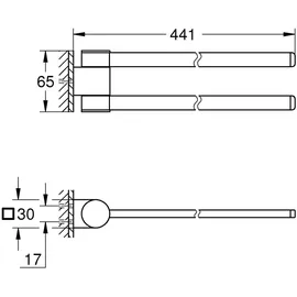 Grohe Selection Handtuchstange schwenkbar Hard Graphite 41063A00