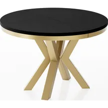 WFL GROUP Esstisch, Schwarz, Holzwerkstoff, 10-Sitzer, Rund,Rund, 120x76x120 cm, Esszimmer, Tische, Esstische