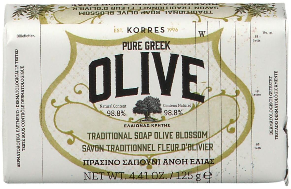 KORRES Pure Greek Olive Savon Traditionnel Fleur d'Olive 125 g savon