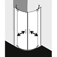 Kermi Filia XP Viertelkreis-Pendeltür FXP50V7220VAK 120x90x200cm, silber hochglanz, ESG klar, Radius 50