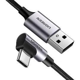 UGREEN Angled USB-C To USB-A Data Cable Black 1M