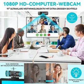 Neefeaer 2K Full HD Webcam Schwarz