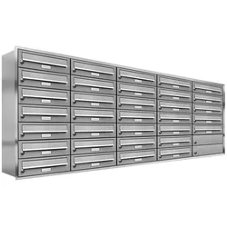 AL Briefkastensysteme 33 Fächer Premium Edelstahl Unterputz Briefkasten Anlage für Post A4, modern, robust, wetterfest, Artikelnummer: 132T33U5