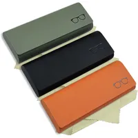SENLINLIN 3er Set Brillenetui Hardcase mit Mikrofasertuch, Leichtes personalisiertes Brillenetui Leder für Damen Herren, Sonnenbrillen Etui Hart & Glasses Case für Kinder, Erwachsener und Senioren - Einheitsgröße
