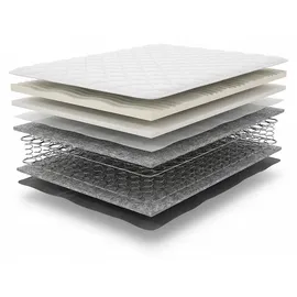 Homestyle4u Matratze Federkernmatratze 90x200 | 15 cm | h3 Komfortmatratze Stoff Weiß - Weiß
