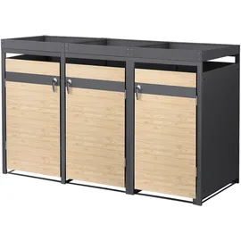 ML-Design Mülltonnenbox 200 x 80 x 124 cm grau