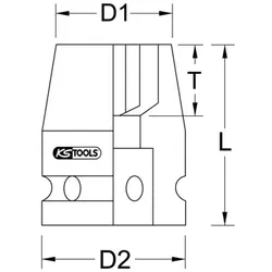 1/2" Torx-E-Kraft-Stecknuss, kurz, E22