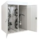 Proregal Fahrradgarage 2er-Fahrradgarage HxBxT 213x158x125cm abschließbar Hellgrau/Silber