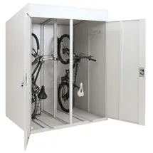 Proregal Fahrradgarage 2er-Fahrradgarage HxBxT 213x158x125cm abschließbar Hellgrau/Silber