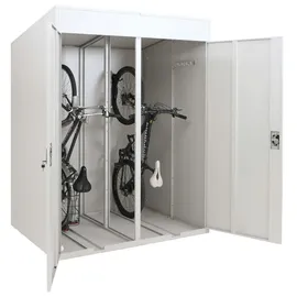 Proregal Fahrradgarage 2er-Fahrradgarage HxBxT 213x158x125cm abschließbar Hellgrau/Silber