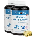 NORSAN Premium Omega 3 Arktis Dorschöl Kapseln 2x120 Kapseln / 1.500mg Omega-3 pro Portion/Omega 3 Kapseln h- Fischöl Kapseln aus nachhaltigem Wildfang