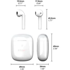 Ryght DYPLO 2 In Ear Kopfhörer Bluetooth® Weiß