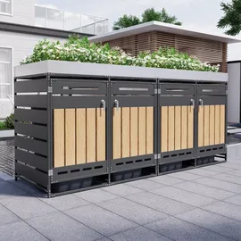 stilvora Mülltonnenbox 4er 0,00 m schwarz